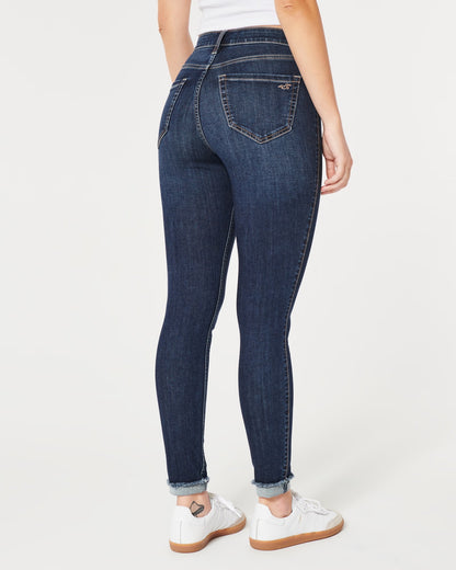 Jean Ajustado tiro alto tipo leggings