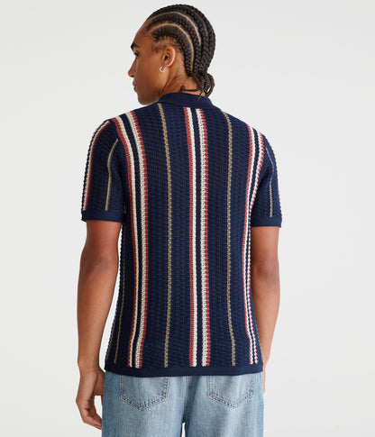 Chemise de suéter con tejido de puntos y rayas verticales