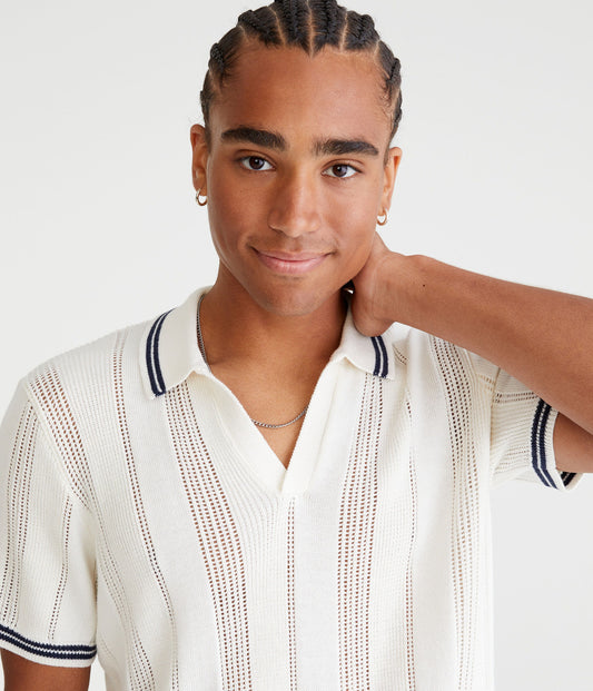 Chemise de suéter con tejido de puntos y ribete