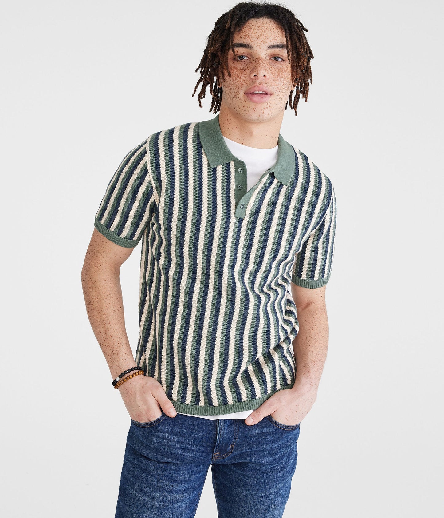 Chemise de suéter con rayas verticales