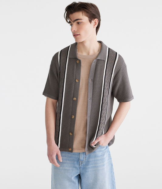 Camisa manga corta con tejido de puntos