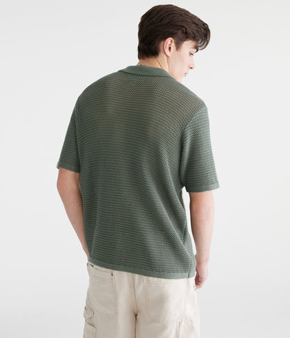 Camisa manga corta con tejido de puntos