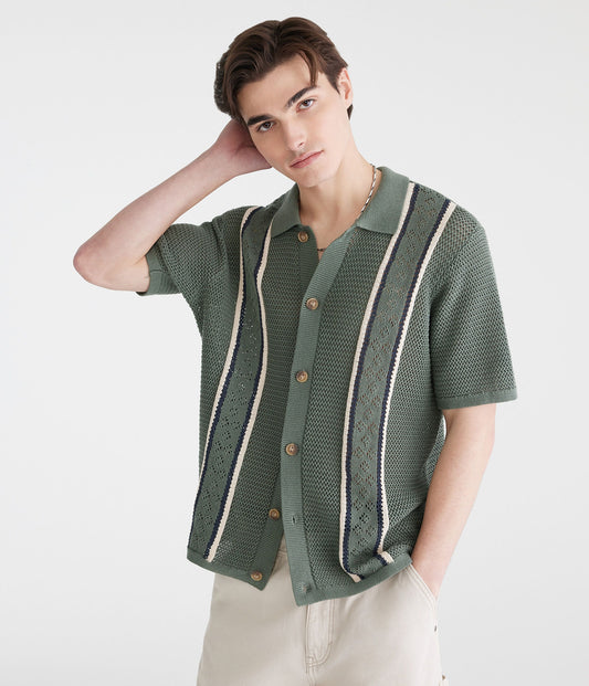 Camisa manga corta con tejido de puntos