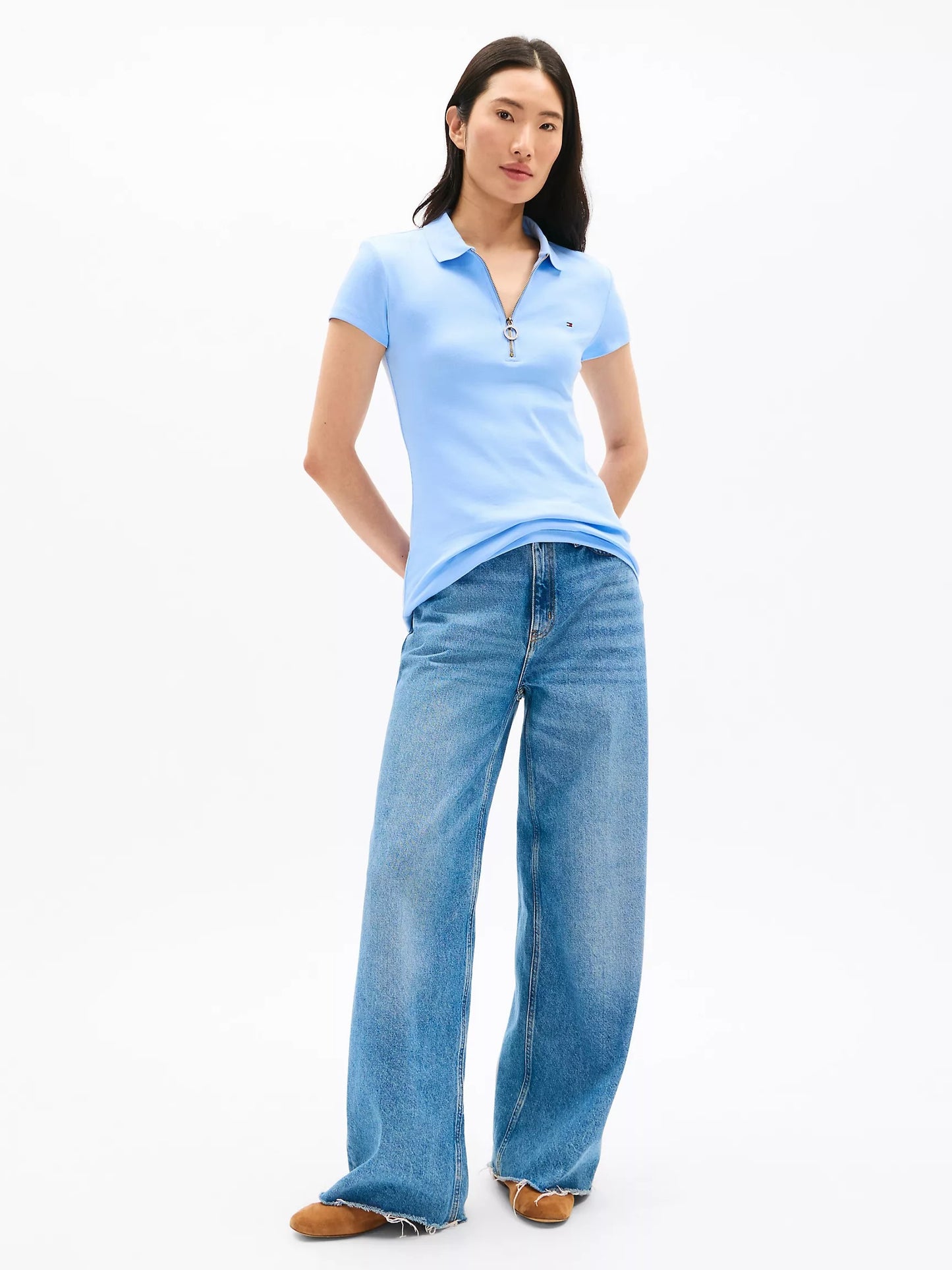 Chemise ajustada con cremallera de aro