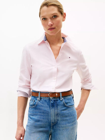 Camisa manga larga unicolor Oxford