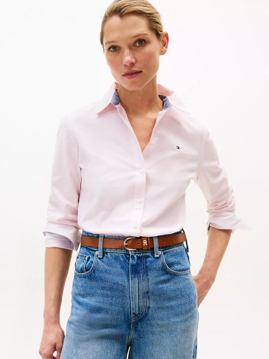 Camisa manga larga unicolor Oxford