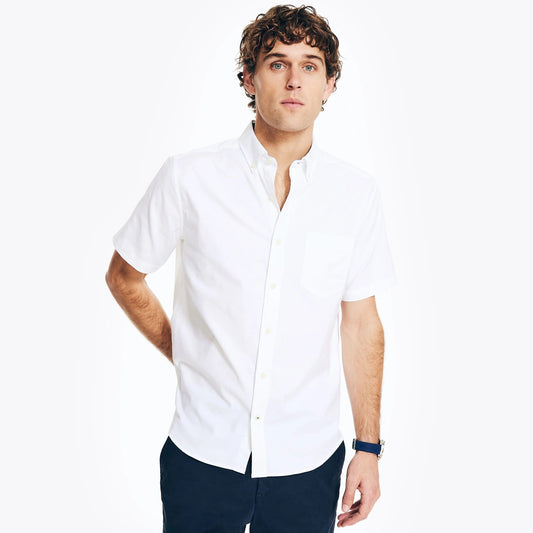 Camisa manga corta unicolor oxford