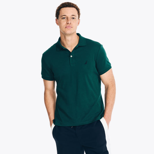 Chemise de algodón ajustada unicolor con logo