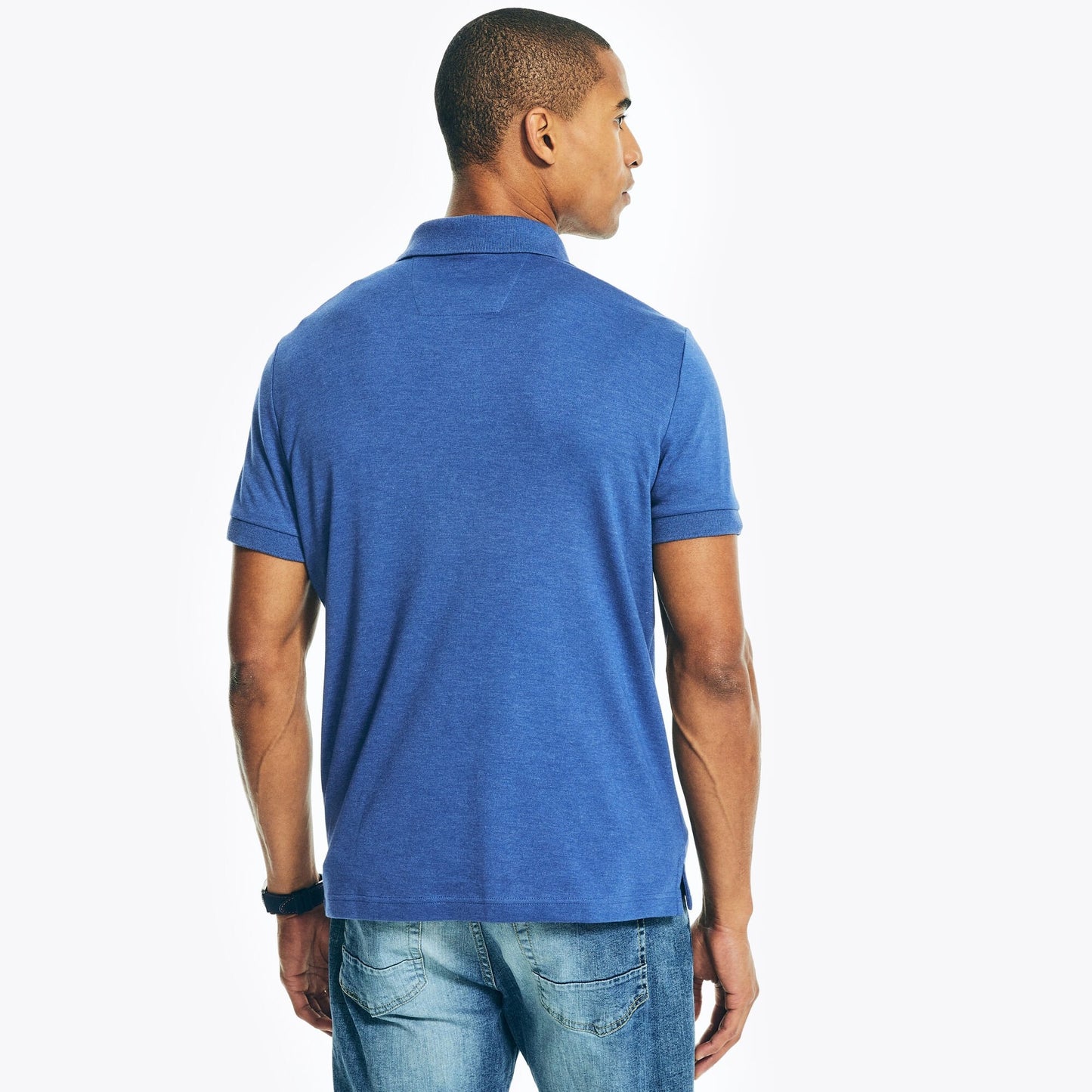 Chemise de algodón ajustada unicolor con logo