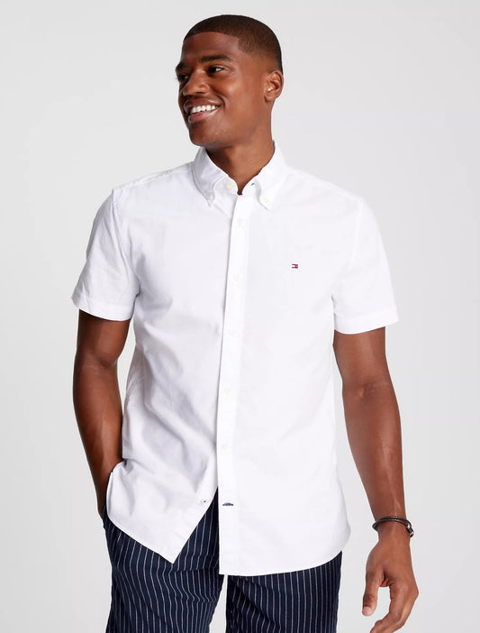 Camisa manga corta unicolor Oxford