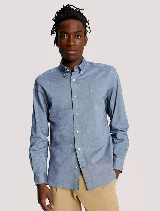 Camisa manga larga unicolor Oxford