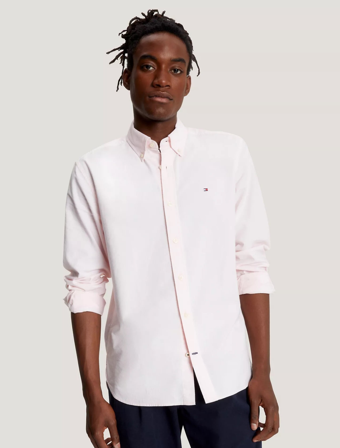 Camisa manga larga unicolor Oxford