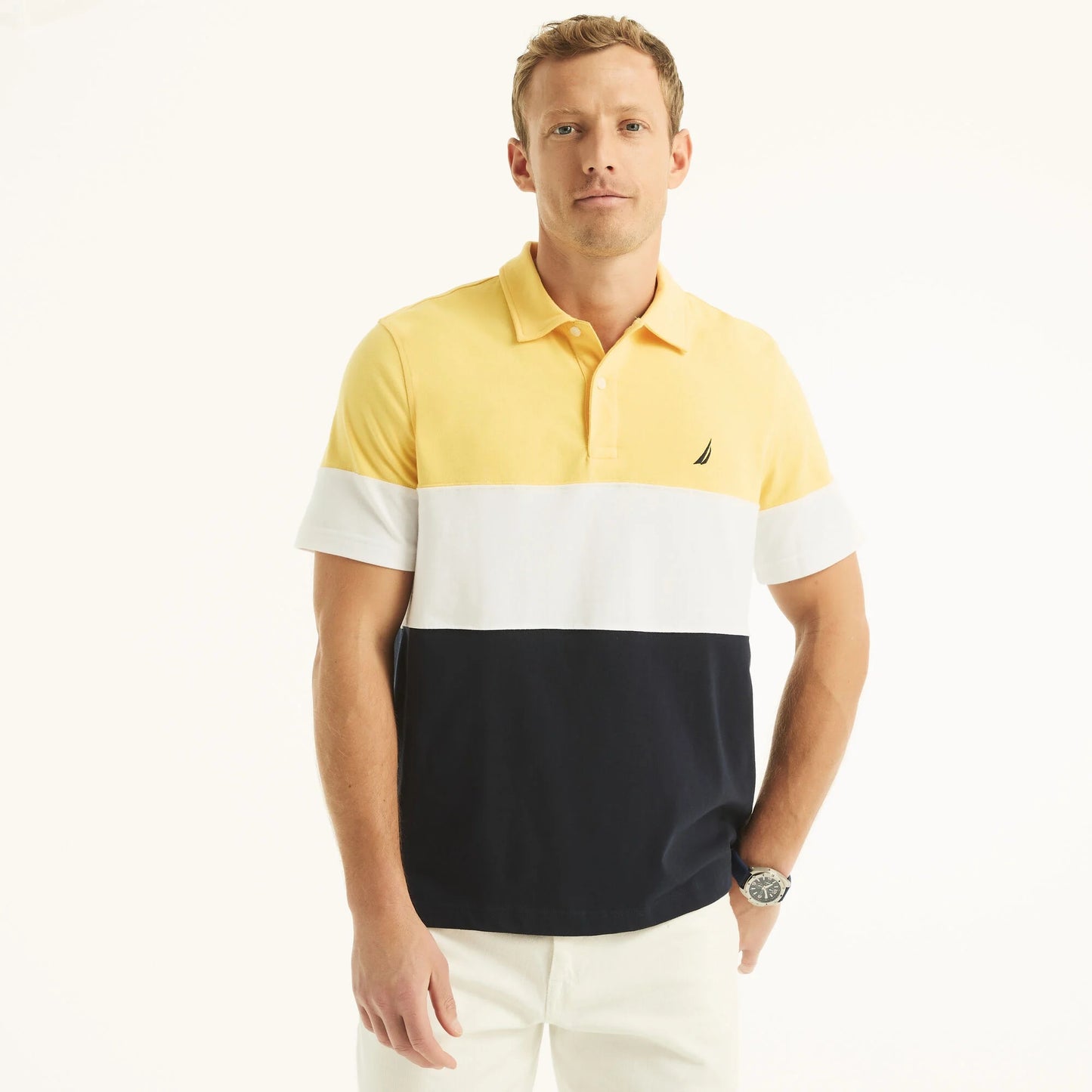 Chemise de algodón con colores combinados