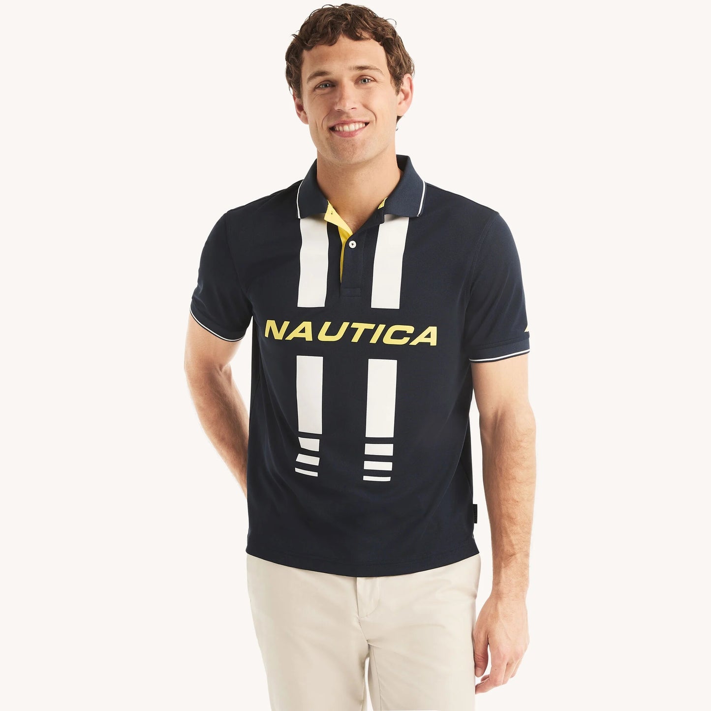 Chemise Navtech con franja y estampado central