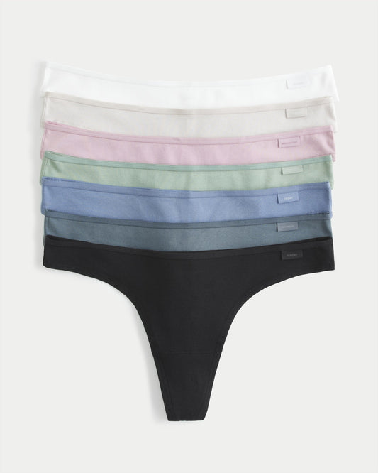 7 Pack Panties tipo hilo unicolor