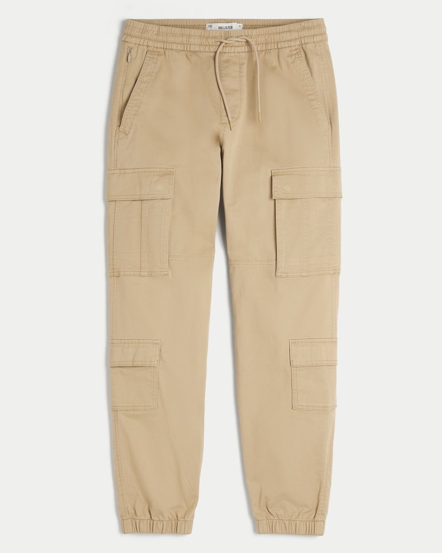 Pantalón cargo tipo jogger holgado de sarga