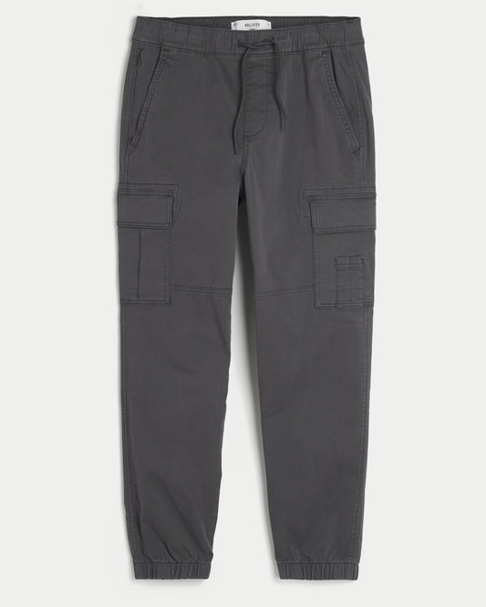 Pantalón cargo tipo jogger holgado de sarga