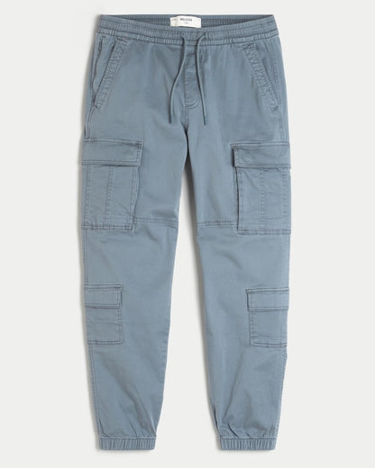 Pantalón cargo tipo jogger holgado de sarga