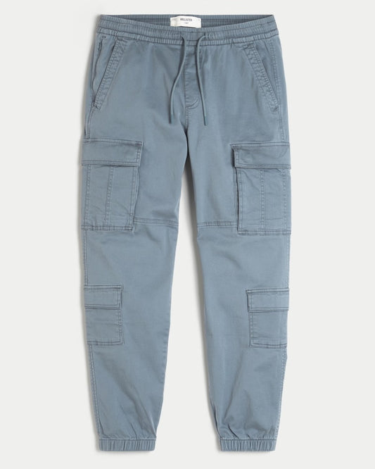 Pantalón cargo tipo jogger holgado de sarga