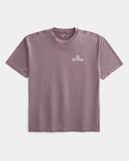 Franela cuello redondo holgada con estampado