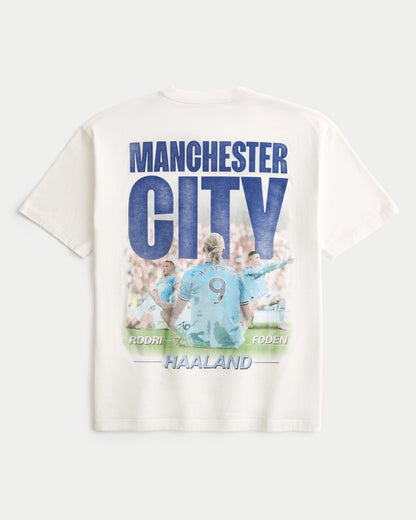 Franela cuello redondo holgada con estampado "Manchester City"