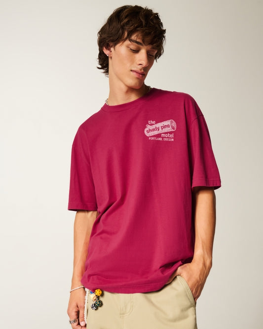 Franela cuello redondo holgada con estampado