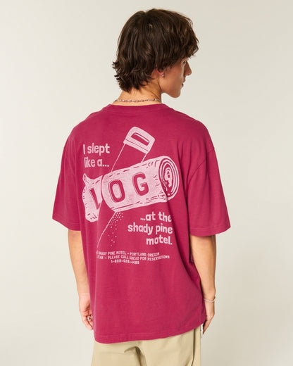 Franela cuello redondo holgada con estampado