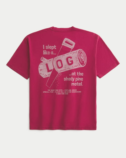 Franela cuello redondo holgada con estampado