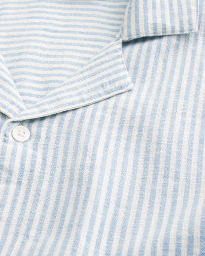 Camisa manga corta de corte cuadrado mezcla de lino