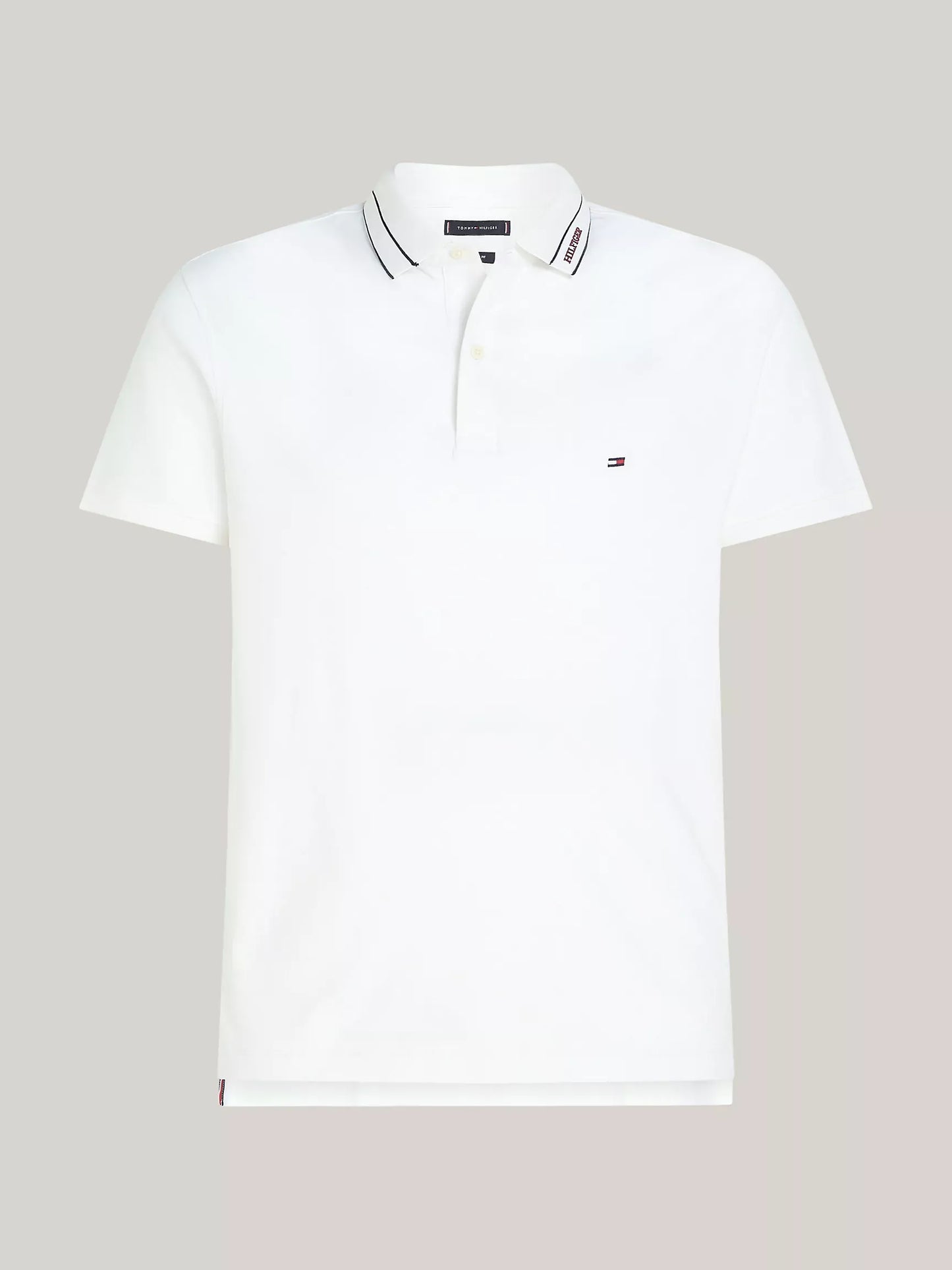 Chemise de algodón con logo en cuello ribeteado