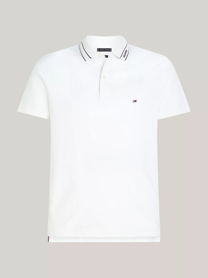 Chemise de algodón con logo en cuello ribeteado