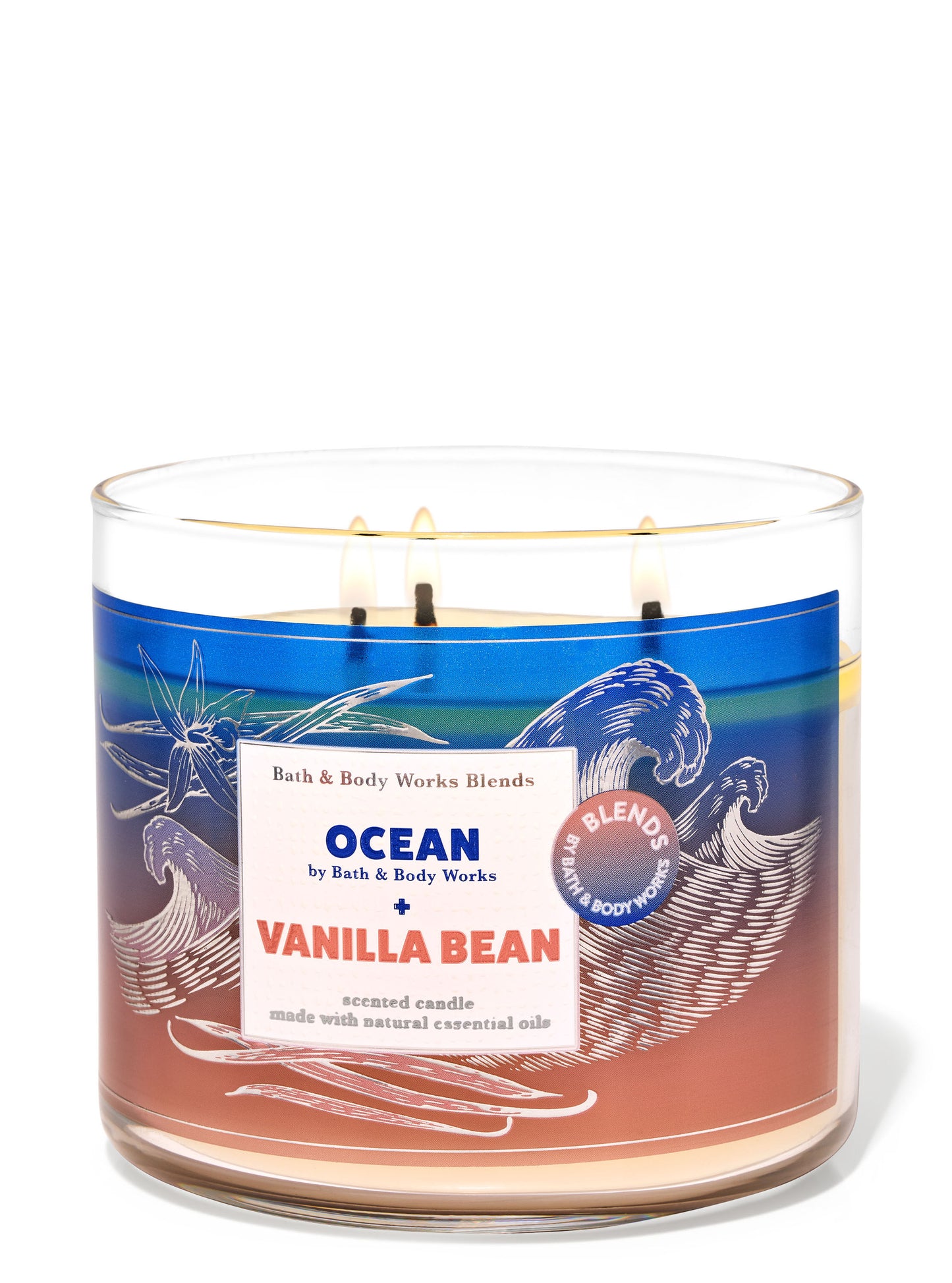 Vela 3 mechas Ocean & Vanilla Bean