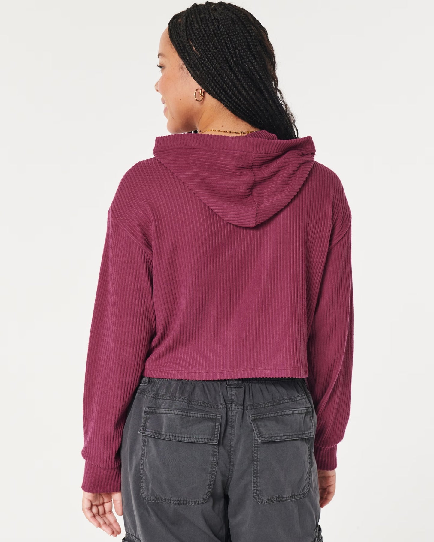 Sudadera con capucha y tejido canalé