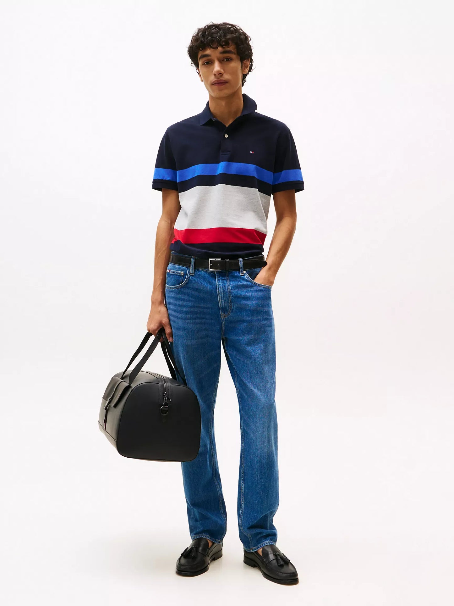 Chemise de colores combinados en franjas