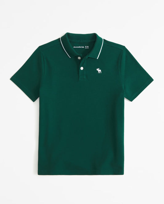 Chemise ribeteada con logo para niño