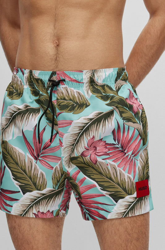 Traje de baño con estampado de palmas 5" secado rápido