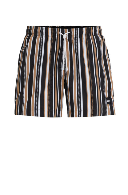 Traje de baño con rayas verticales 6" secado rápido