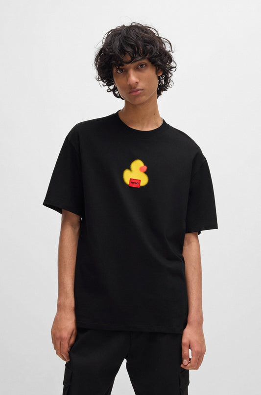 Franela cuello redondo con estampado de pato