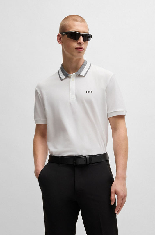 Chemise con cuello ribeteado y logo