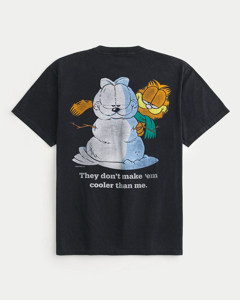 Franela holgada con estampado de Garfield