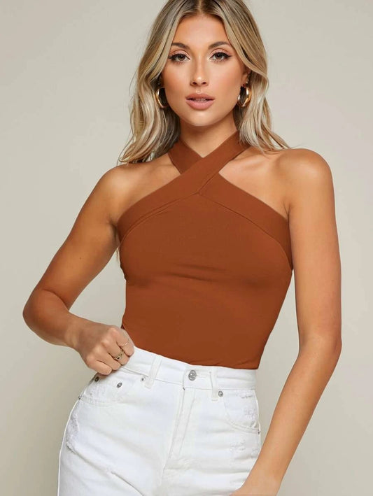Top cuello cruzado