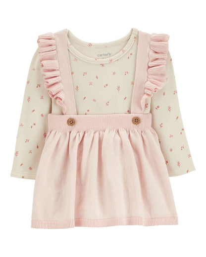 Conjunto body manga larga y braga para niña