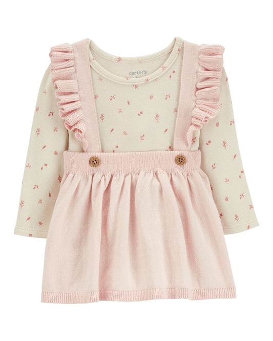 Conjunto body manga larga y braga para niña