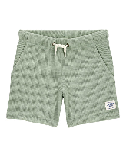 Short unicolor tejido wafle para niño