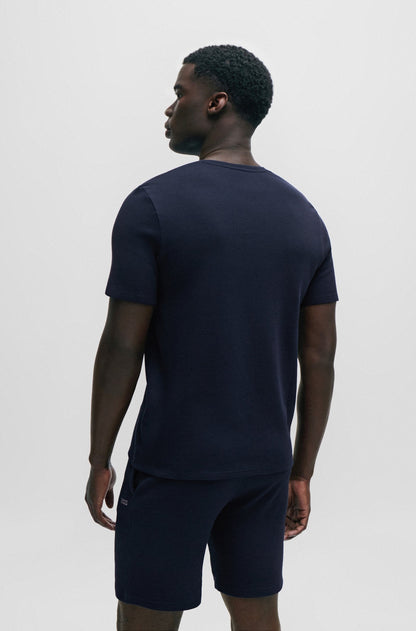 Franela cuello redondo texturizada con logo