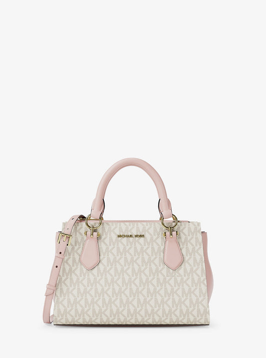 Cartera pequeña Satchel Marilyn con logo estampado