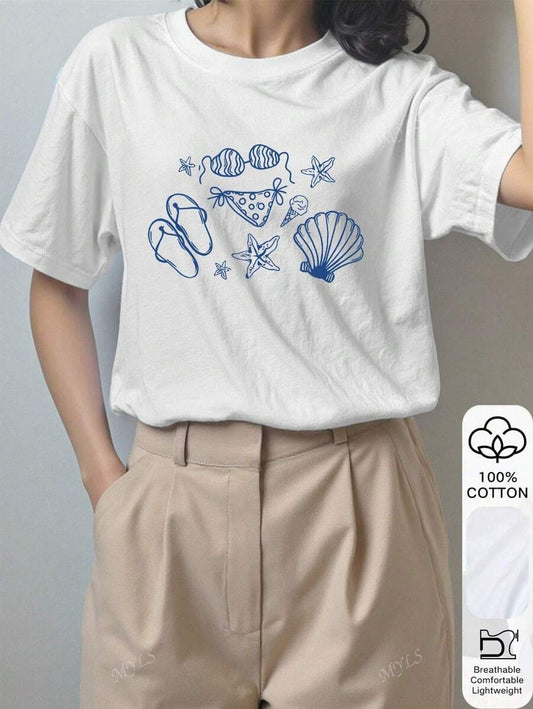Franela con estampado de mar