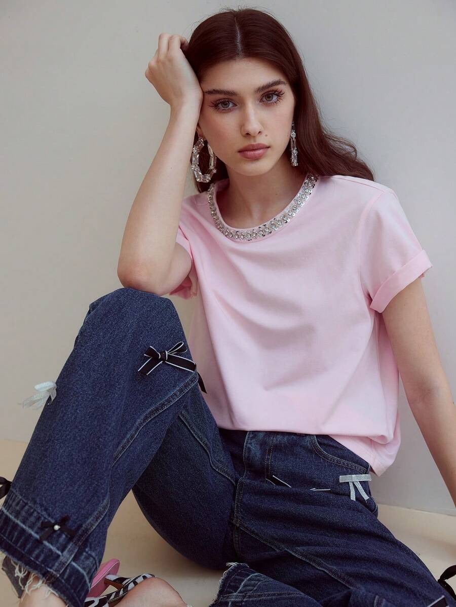 Camiseta clásica cuello redondo