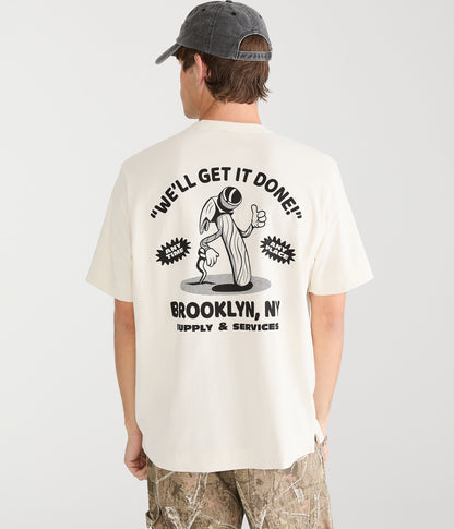 Franela cuello redondo con estampado posterior