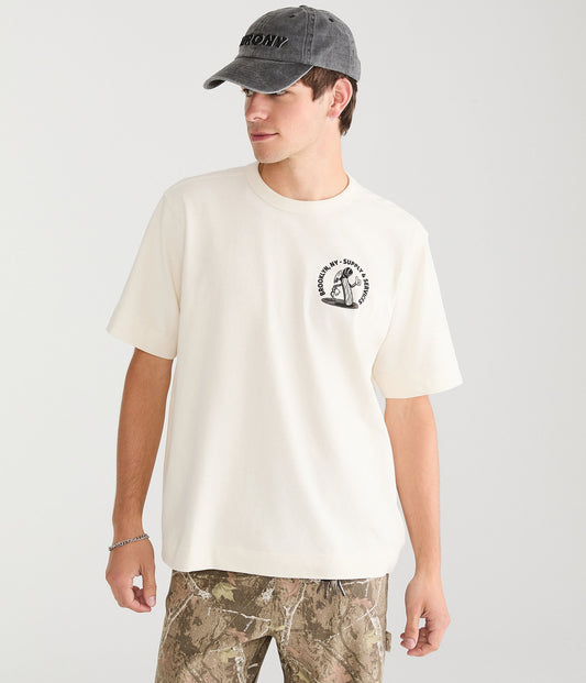 Franela cuello redondo con estampado posterior